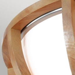 Allier Flush Mount, Light Wood, Brushed Steel, E27 - thumbnail 3