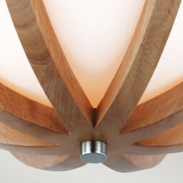 Allier Flush Mount, Light Wood, Brushed Steel, E27 - thumbnail 2