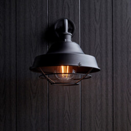 Brindisi Outdoor Dome Wall Lamp Textured, Matt Black, Clear Glass - thumbnail 5