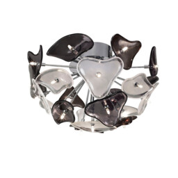 Otto Ceiling 21 Light G4, Polished Chrome/Black Glass, NOT LED/CFL Compatible