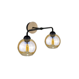 Melle Wall Lamp Wood, 23cm, 2x E27