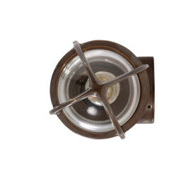 Clayton Outdoor Double Wall Light, Antique Brass, Clear Glass, IP54 - thumbnail 5