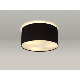 Baymont Polished Chrome 3 Light E27 Flush Ceiling With 40cm x 18cm Dual Faux Silk Shade, Black/Green Olive - thumbnail 2