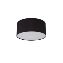 Baymont Polished Chrome 3 Light E27 Flush Ceiling With 40cm x 18cm Dual Faux Silk Shade, Black/Green Olive - thumbnail 5