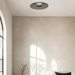 Aerisca 50cm Integrated Led Semi Flush Ceiling Light Black Matt-Smoked Glass LED 2700-3000K Dimmable - thumbnail 2