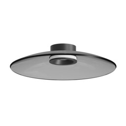 Aerisca 50cm Integrated Led Semi Flush Ceiling Light Black Matt-Smoked Glass LED 2700-3000K Dimmable