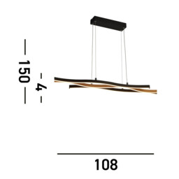 Bloom Swirl LED Ceiling Pendant, Black With Wood Effect - thumbnail 5