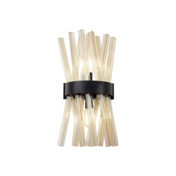 Hornby 2 Light E14, Wall Lamp E14, Matt Black, Champagne Glass - thumbnail 1