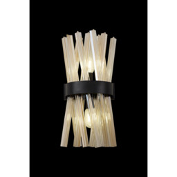 Hornby 2 Light E14, Wall Lamp E14, Matt Black, Champagne Glass - thumbnail 3
