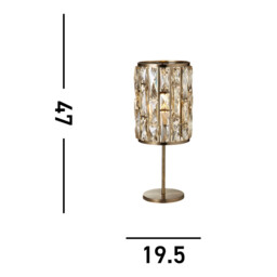 Bijou Table Lamp Antique Brass, Champagne Glass - thumbnail 3