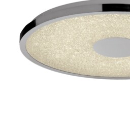 Fusion Flush Ceiling Light 48cm Round 40W LED 3000-6500K Tuneable, 3200lm, Remote Control Chrome, Acrylic - thumbnail 3