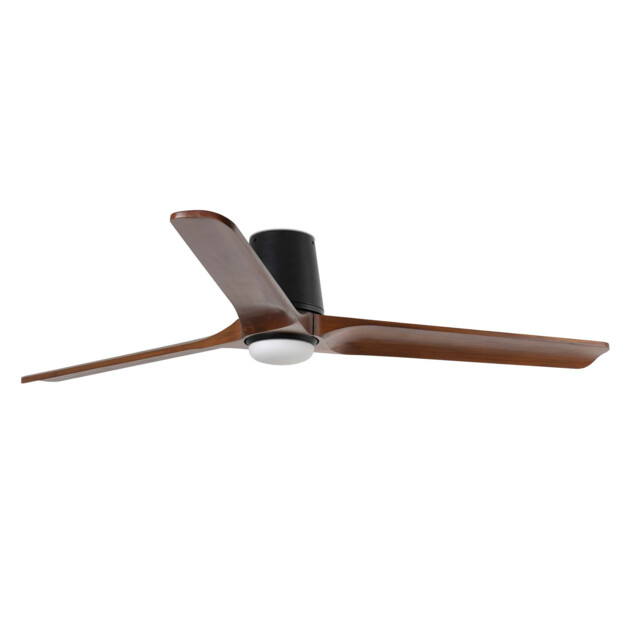 Heywood Tub 132cm LED Ceiling Fan Black, Walnut Blades - image 1