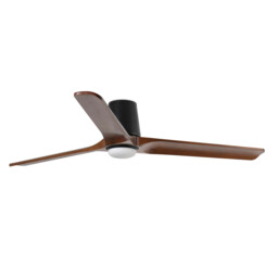 Heywood Tub 132cm LED Ceiling Fan Black, Walnut Blades
