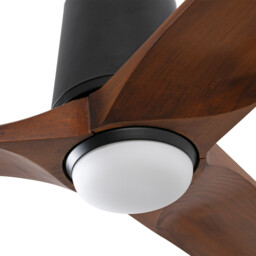 Heywood Tub 132cm LED Ceiling Fan Black, Walnut Blades - thumbnail 5