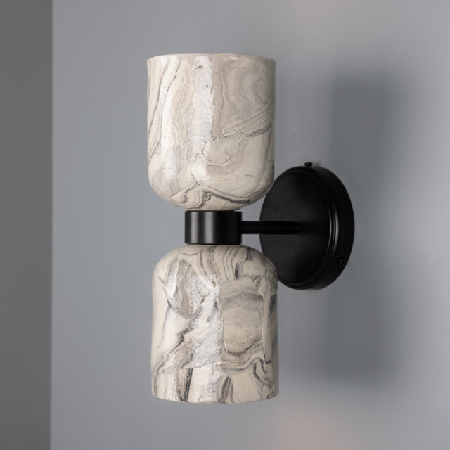 Sakura Wall Light Marbled, Matte Black - image 1