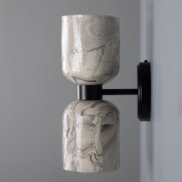 Sakura Wall Light Marbled, Matte Black - thumbnail 3