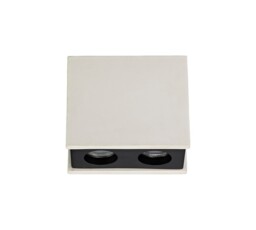 Lyndon 2 Light Ceiling GU10, White Paintable Gypsum With Matt Black Cover - thumbnail 3
