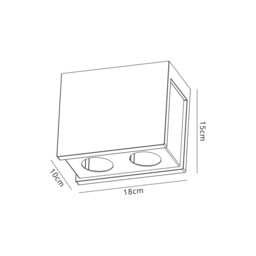 Lyndon 2 Light Ceiling GU10, White Paintable Gypsum With Matt Black Cover - thumbnail 2
