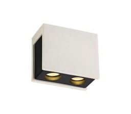 Lyndon 2 Light Ceiling GU10, White Paintable Gypsum With Matt Black Cover - thumbnail 5