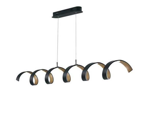 HELIX LED Swirl Pendant Ceiling Light White, Silver 2400lm 3000K 125x13.5cm - image 1