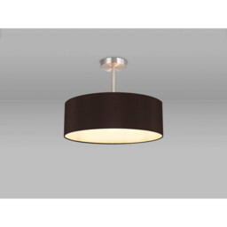 Baymont Satin Nickel 3 Light E27 Semi Flush Fixture, With 45cm x 15cm Faux Silk Shade, Black - thumbnail 2