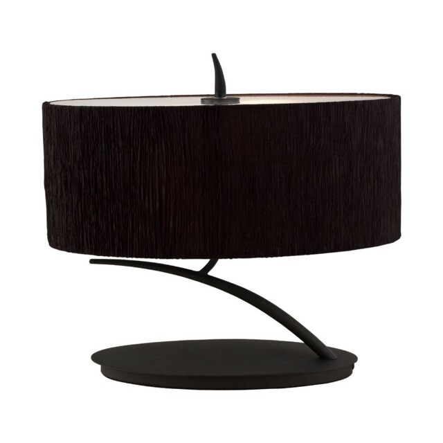 Eve Table Lamp 2 Light E27 Small, Anthracite with Black Oval Shade - image 1