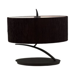 Eve Table Lamp 2 Light E27 Small, Anthracite with Black Oval Shade - thumbnail 1
