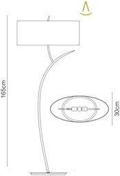 Eve Table Lamp 2 Light E27 Small, Anthracite with Black Oval Shade - thumbnail 2