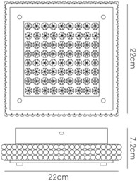 Amelia Flush Ceiling 12W 1200lm LED 4000K Stainless Steel, Crystal - thumbnail 3
