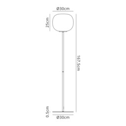 Cheektowaga Medium Oval Ball Floor Lamp E27 Satin Gold Base With Frosted White Glass Globe - thumbnail 2