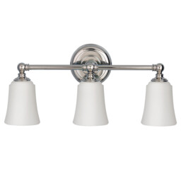Huguenot Lake 3 Light Bathroom Over Mirror Light Polished Chrome IP44, G9 - thumbnail 1
