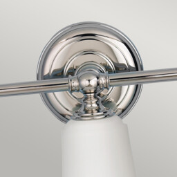 Huguenot Lake 3 Light Bathroom Over Mirror Light Polished Chrome IP44, G9 - thumbnail 2