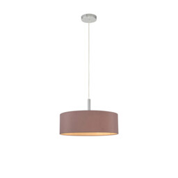 Baymont Polished Chrome 5 Light E27 Single Pendant, With 45cm x 15cm Dual Faux Silk Shade, Taupe/Halo Gold - thumbnail 5