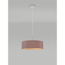 Baymont Polished Chrome 5 Light E27 Single Pendant, With 45cm x 15cm Dual Faux Silk Shade, Taupe/Halo Gold - thumbnail 2