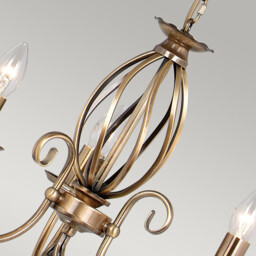 Artisan Chandelier 3 Light Aged Brass Finish, E14 - thumbnail 3
