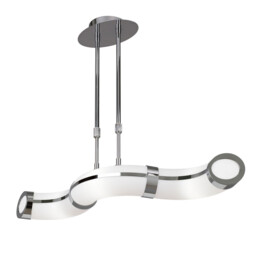 Guss Telescopic E27 3 Light E27 Bar, Polished Chrome, White Acrylic - thumbnail 1