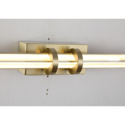 Parma LED Wall Lamp, Satin Brass Metal & Clear Glass - thumbnail 3