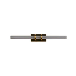 Parma LED Wall Lamp, Satin Brass Metal & Clear Glass - thumbnail 2