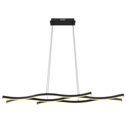 Geronimo Pendant Ceiling Light Matt Black 3x LED 3000K - thumbnail 3