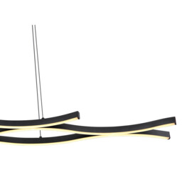 Geronimo Pendant Ceiling Light Matt Black 3x LED 3000K - thumbnail 5