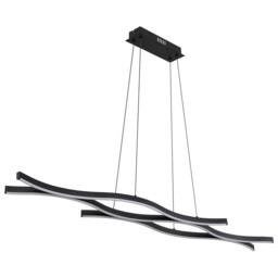 Geronimo Pendant Ceiling Light Matt Black 3x LED 3000K - thumbnail 2