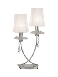Sophie Table Light, 2 x E14 (Max 20W), Silver Painting, White Shades - thumbnail 1