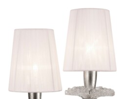 Sophie Table Light, 2 x E14 (Max 20W), Silver Painting, White Shades - thumbnail 5