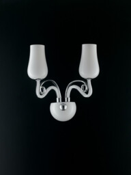ANGEL Wall Lamp with 2 Light Glass Shades White 34x35x18cm - thumbnail 2