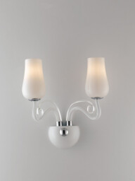 ANGEL Wall Lamp with 2 Light Glass Shades White 34x35x18cm - thumbnail 3