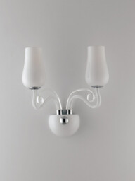 ANGEL Wall Lamp with 2 Light Glass Shades White 34x35x18cm - thumbnail 1