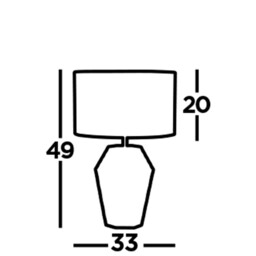 Table Lamp Smoked Glass with Grey Drum Shade - thumbnail 3