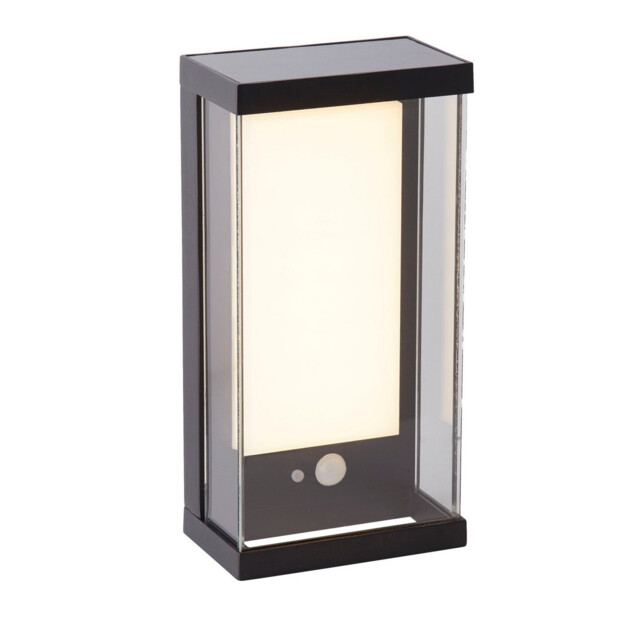 Solar LED Wall Light with PIR Motion Sensor Black - image 1