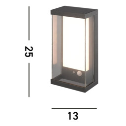 Solar LED Wall Light with PIR Motion Sensor Black - thumbnail 5