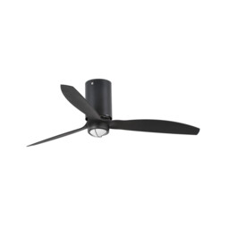Mini-Tube LED Matt Black Ceiling Fan with DC Motor, 3000K